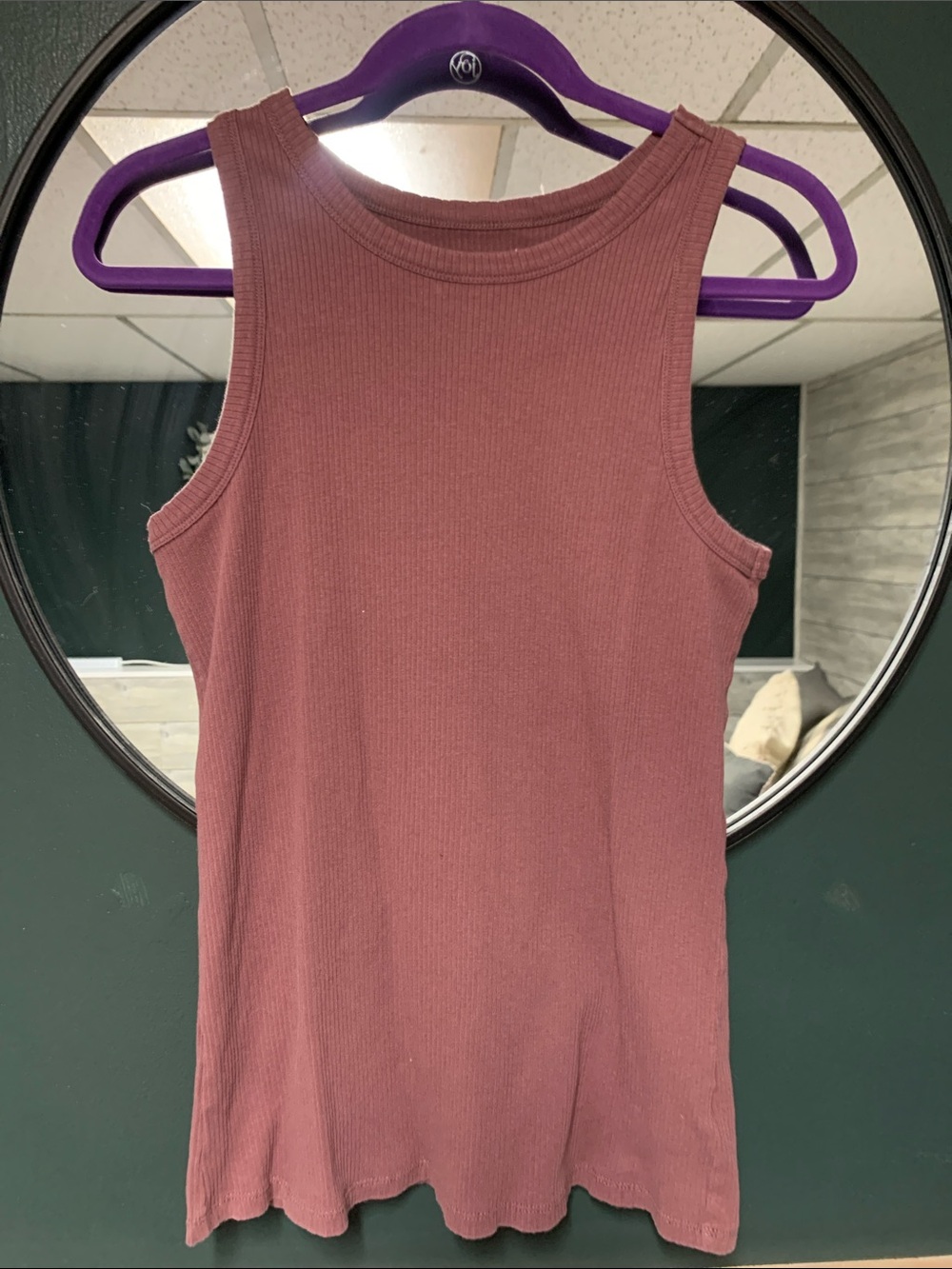 Ribbed Tank Top - Dusty Mauve